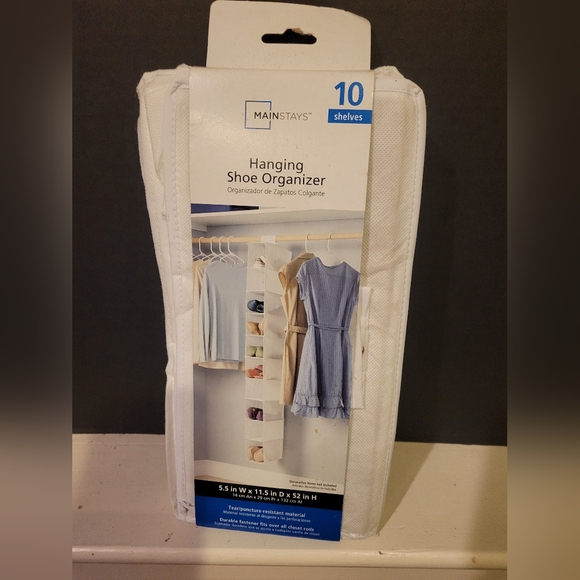 NIB Mainstays 10 Shelves Hanging Shoe Organizer - Picture 1 of 3